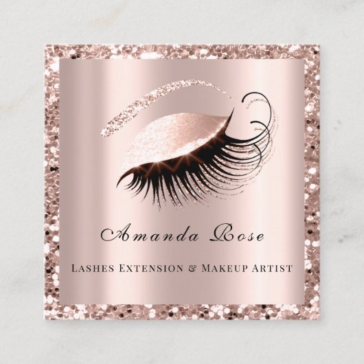 Carte De Rendez-vous Lashes Extension maquillage Artiste Beauté Rose Pa (Devant)