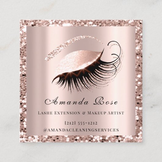 Carte De Rendez-vous Lashes Extension Maquillage Artiste Beauté Rose ro (Devant)