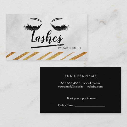 Carte De Rendez-vous Lashes oculaires | Maquillage de beauté (Devant / Derrière)