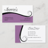 Carte De Rendez-vous Lavande élégante de salon de remous (Devant / Derrière)