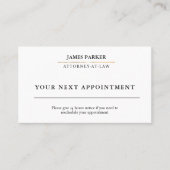Carte De Rendez-vous Lawyer Attorney At Law Classy White (Devant)