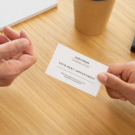 Carte De Rendez-vous Lawyer Attorney At Law Classy White