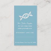 Carte De Rendez-vous Le bleu de la Science génétique d'ADN soigne (Dos)