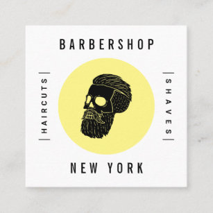 Carte De Rendez-vous Le crâne minimaliste de la boutique de coiffure ja