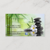 Carte De Rendez-vous Le zen en bambou lapide le salon de massage de (Dos)