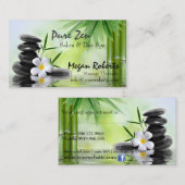 Carte De Rendez-vous Le zen en bambou lapide le salon de massage de (Devant / Derrière)