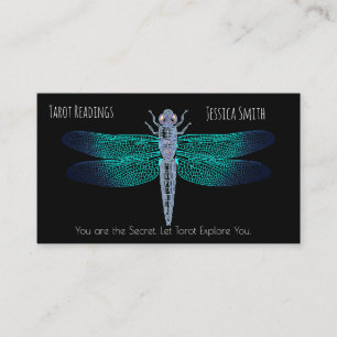 Carte De Rendez-vous Lectures de Tarot Dragon Voler Stylish Aqua Colors