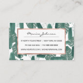 Carte De Rendez-vous Les Feuilles de la Monstère blanche moderne Brochu (Dos)