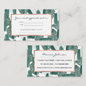 Carte De Rendez-vous Les Feuilles de la Monstère blanche moderne Brochu (Devant / Derrière)