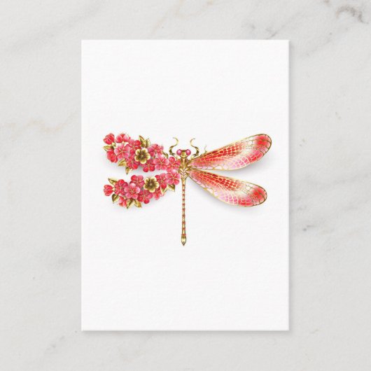 Carte De Rendez-vous libellule de fleurs avec sakura de bijoux (Devant)
