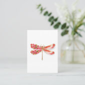 Carte De Rendez-vous libellule de fleurs avec sakura de bijoux (Debout devant)