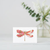 Carte De Rendez-vous libellule de fleurs avec sakura de bijoux (Debout devant)