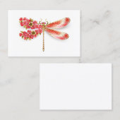 Carte De Rendez-vous libellule de fleurs avec sakura de bijoux (Devant / Derrière)