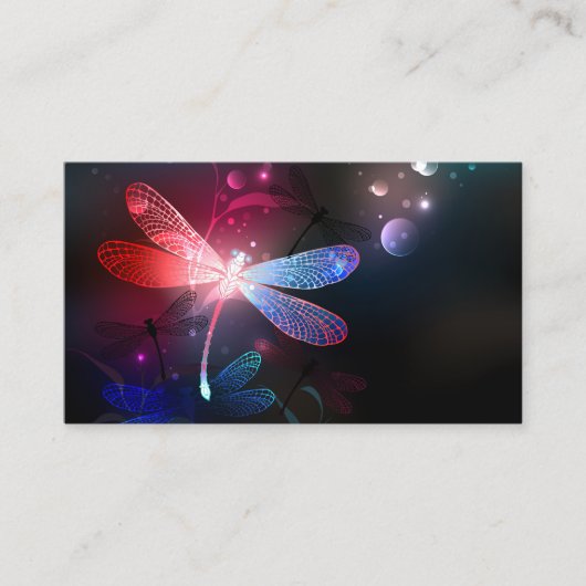 Carte De Rendez-vous libellule rouge brillante (Devant)