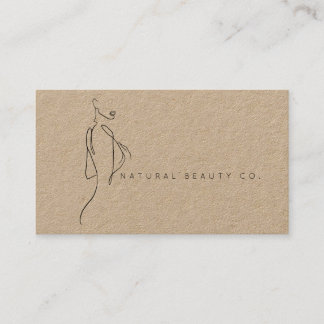 Carte De Rendez-vous  Line Art Ink Modern Womens Female Natural KRAFT