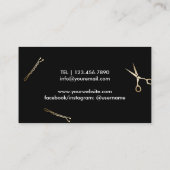 Carte De Rendez-vous Liste de cheveux Beauté Girl Black & Gold Rendez-v (Dos)