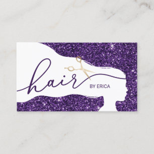 Carte De Rendez-vous Liste de cheveux Parties scintillant violet modern