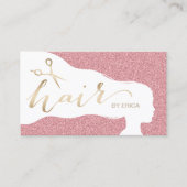 Carte De Rendez-vous Liste de cheveux Rose Gold Parties scintillant Sal (Devant)