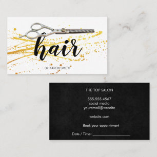 Carte De Rendez-vous Liste des ciseaux pour cheveux Salon de coiffure