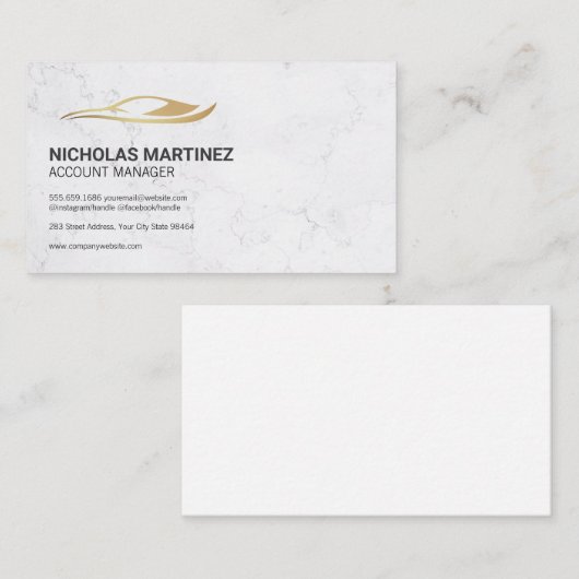 Carte De Rendez-vous Logo Car Gold (Devant / Derrière)