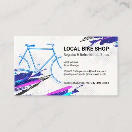 Carte De Rendez-vous Logo de bicyclette | Pièces et services de vélos (Devant)