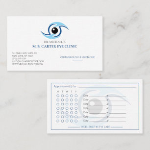 Carte De Rendez-vous Logo de clinique ophtalmologique moderne pour les