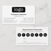 Carte De Rendez-vous Logo de conception d'entreprise de base 7 jours (Devant / Derrière)