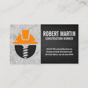 Carte De Rendez-vous Logo de construction   Entrepreneur de collier ble