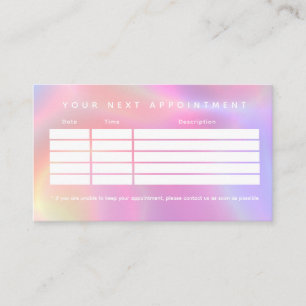 Carte De Rendez-vous Logo de Faux Holographic Clean Business