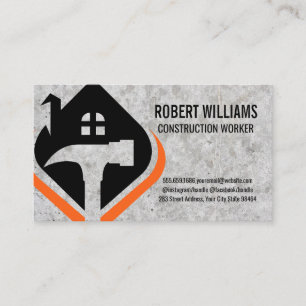 Carte De Rendez-vous Logo de la maison de marteau   Béton