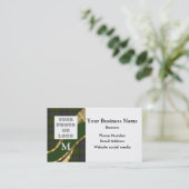 Carte De Rendez-vous Logo de la société motif écossaise monogramme (Debout devant)