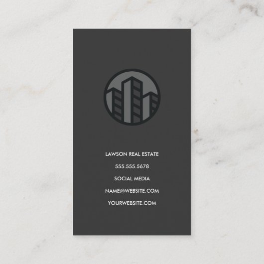 Carte De Rendez-vous Logo de l'agent immobilier | Marbre | Icône Entrep (Dos)