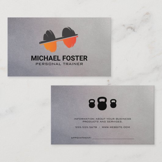 Carte De Rendez-vous Logo de poids de Dumbbell | Santé (Devant / Derrière)