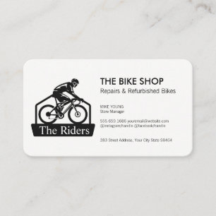 Carte De Rendez-vous Logo de vélo Rider   Magasin de réparation de vélo