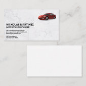 Carte De Rendez-vous Logo de voiture rouge | Marbre (Devant / Derrière)