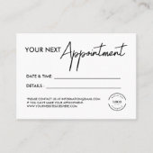 Carte De Rendez-vous Logo d'entreprise moderne Personnalisé Simple (Devant)
