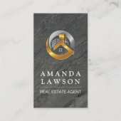 Carte De Rendez-vous Logo des biens immobiliers | Marbre noir (Devant)