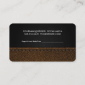 Carte De Rendez-vous Logo des ciseaux | Cuir Brown (Dos)