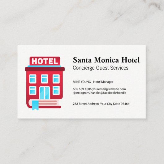 Carte De Rendez-vous Logo du Guide de Réservation d'Hôtel (Devant)