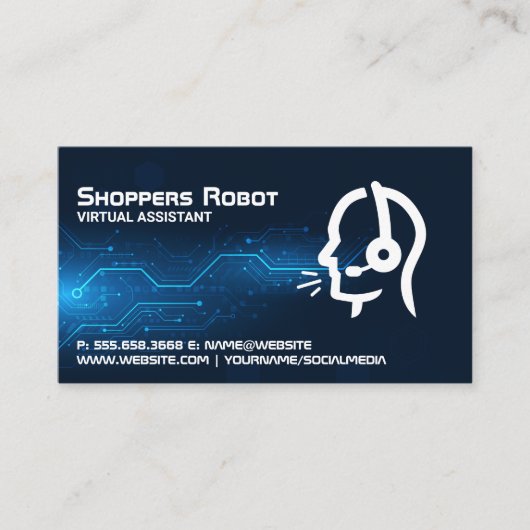 Carte De Rendez-vous Logo du support client | Centre d'appels (Devant)