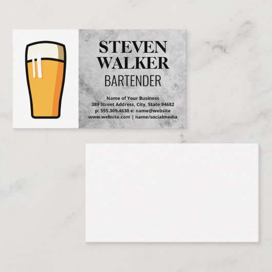 Carte De Rendez-vous Logo en verre de bière (Devant / Derrière)