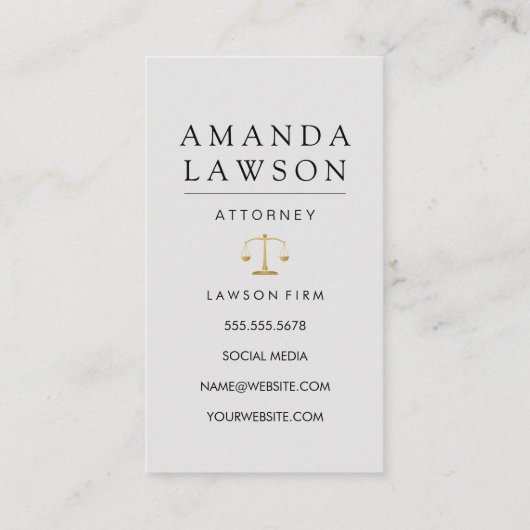 Carte De Rendez-vous Logo Gold Gavel | Droit | Marbre noir (Dos)