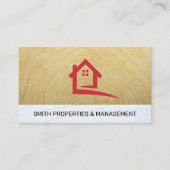 Carte De Rendez-vous Logo immobilier | Bois Stucco | Construction (Devant)