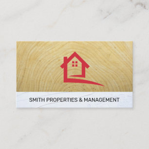 Carte De Rendez-vous Logo immobilier Bois Stucco Construction
