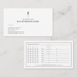 Carte De Rendez-vous Logo Minimaliste de Diététiste Nutritionniste Blé