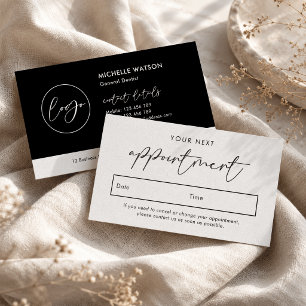 Carte De Rendez-vous Logo minimaliste noir et blanc professionnel simpl
