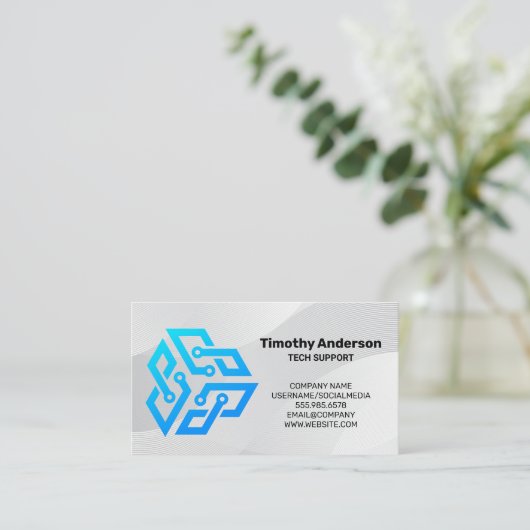 Carte De Rendez-vous Logo moderne Tech Blue | Logiciel AI (Debout devant)