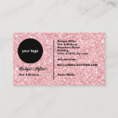 Carte De Rendez-vous Logo monogramme de salon de coiffure Blush Glitter (Devant)
