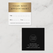 Carte De Rendez-vous Logo personnalisé blanc dégradé doré (Devant / Derrière)