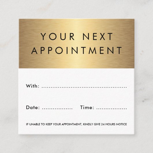 Carte De Rendez-vous Logo personnalisé blanc dégradé doré (Devant)